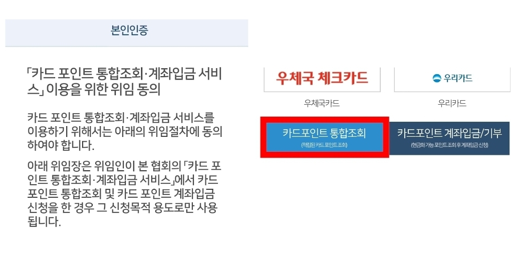 카드포인트 통합조회