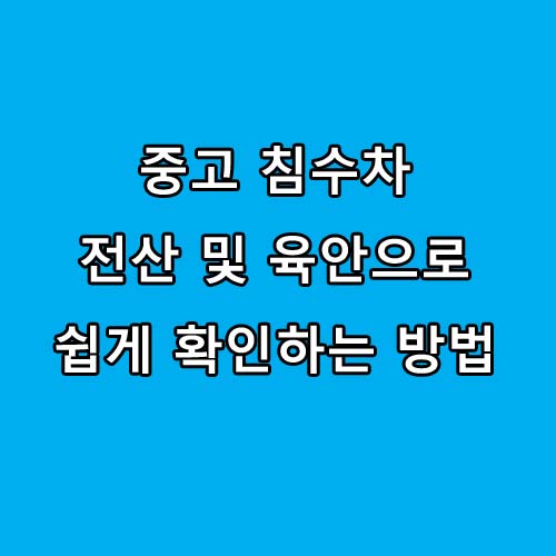  침수차 무료 조회 후 안전하게 중고차 거래하는 방법
