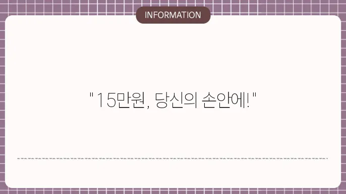 정부 지원금 15만원