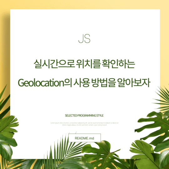  Javascript - 실시간으로 위치를 확인하는 Geolocation의 사용 방법을 알아보자