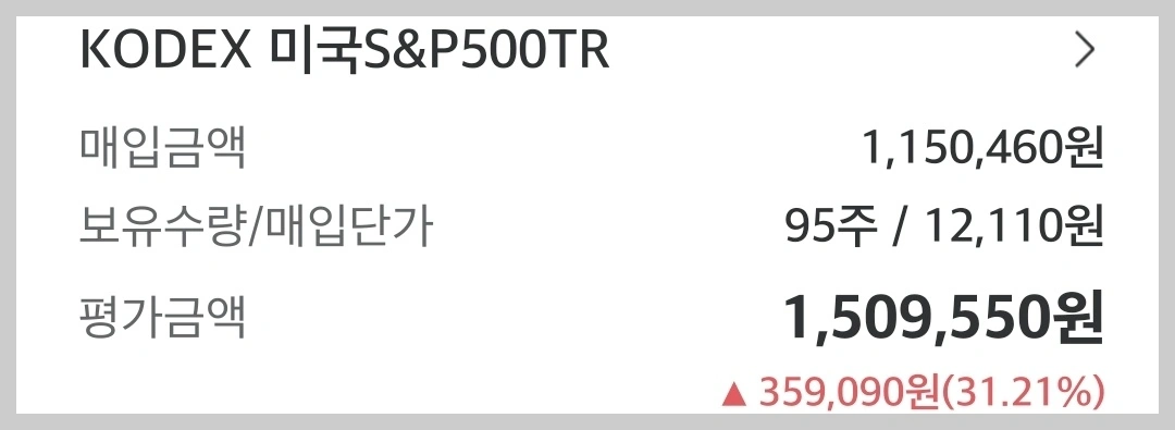 IRP 계좌 KODEX 미국S&amp;P500TR ETF