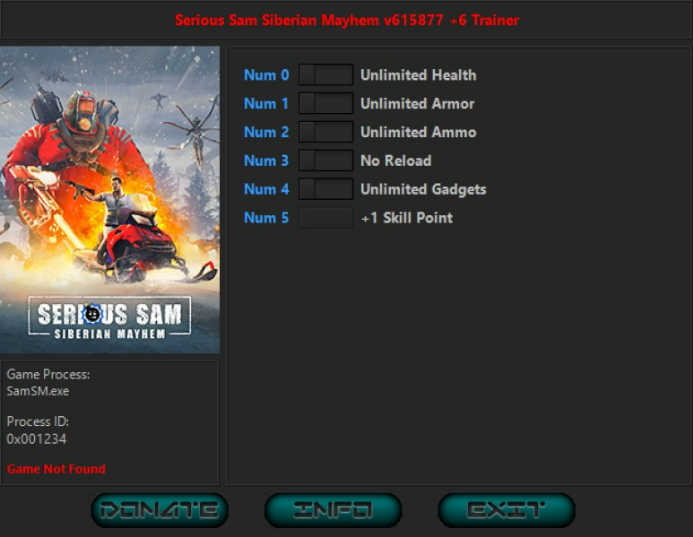  [트레이너] 한글판 시리어스 샘 시베리안 메이헴 영문판 Serious Sam Siberian Mayhem v615877 Plus 6 Trainer