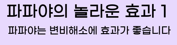  파파야의 놀라운 효과 1 파파야는 변비해소에 효과가 좋습니다