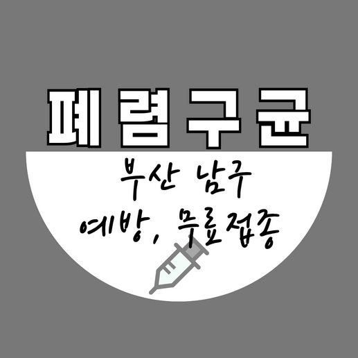 부산남구폐렴구균무료예방접종