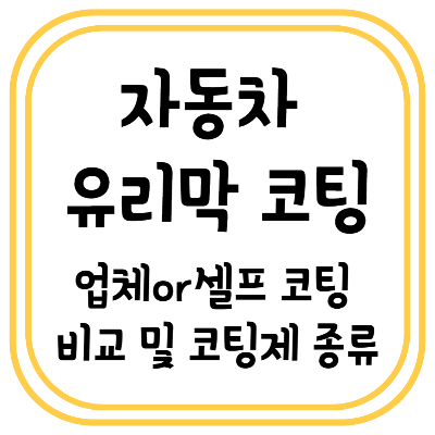 자동차 유리막 코팅 업체 or 셀프 코팅 비교 및 코팅제 종류