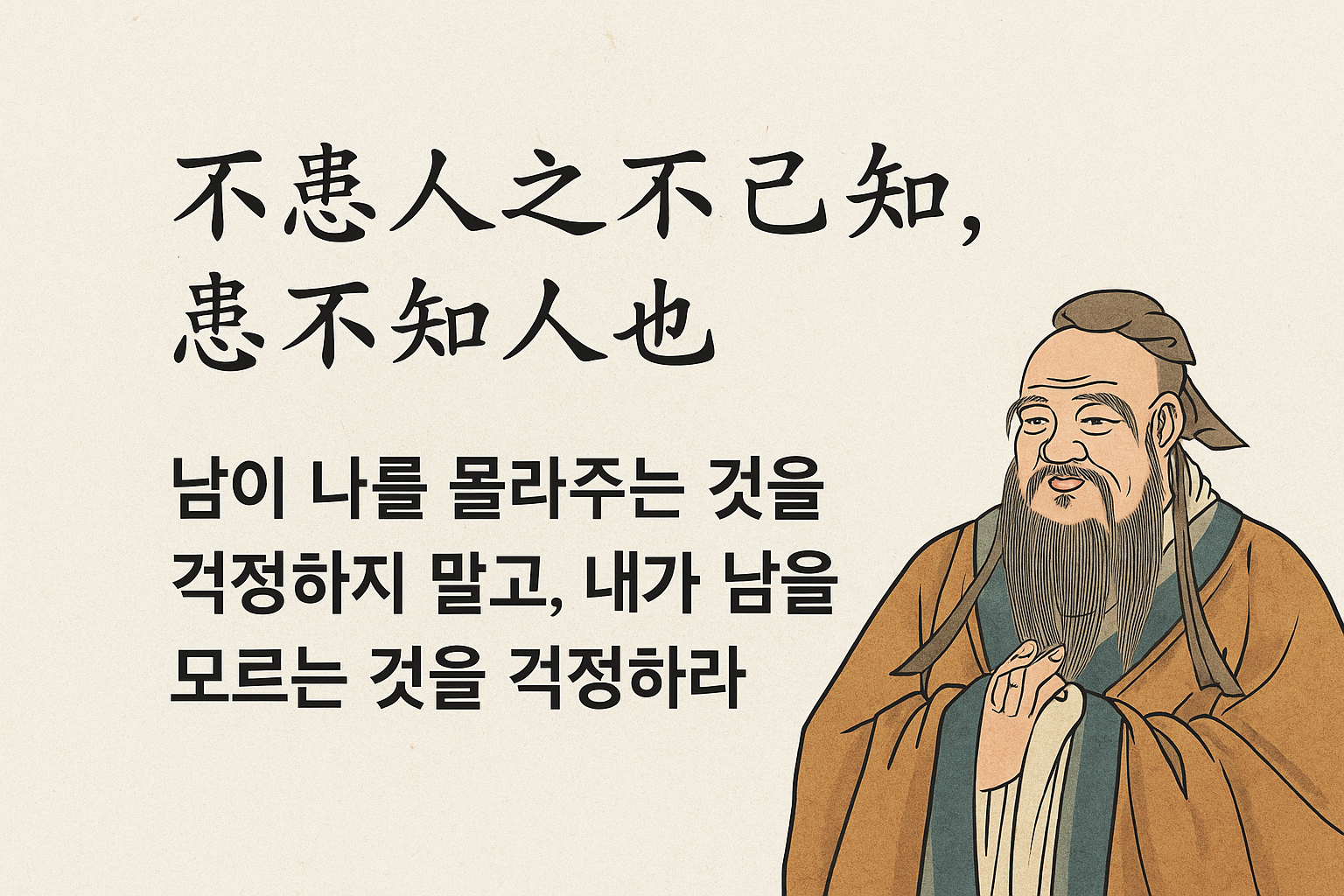 공자명언 카드 불환인지불기지 환불지인야