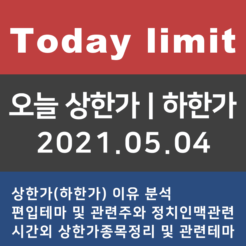 5월 4일 정규시장과 시간외 가격제한폭까지 오른 종목 분석