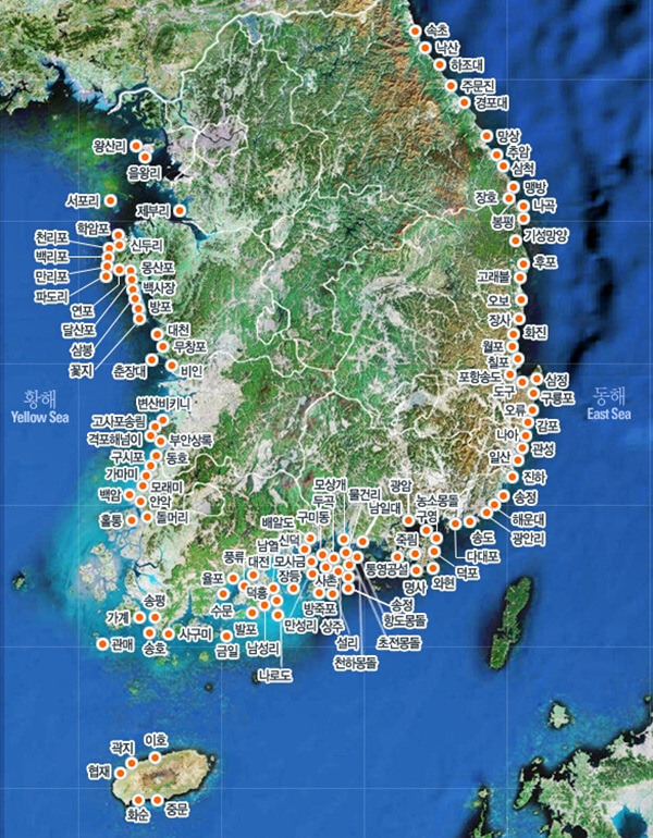 전국-해수욕장-분포도-지도
