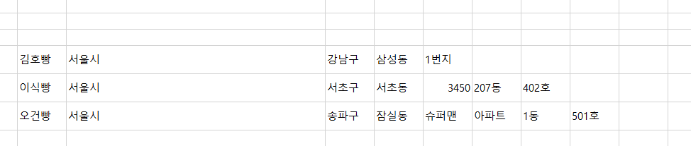 엑셀 텍스트 나누기