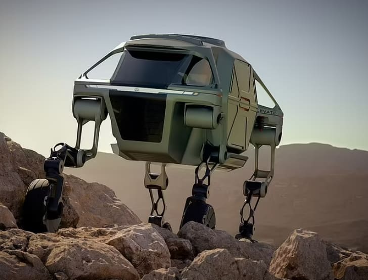 현대차가 계획하고 있는 &#39;걷는 자동차&#39;&#44; 현실에 한 걸음 VIDEO: Hyundai share concept of &#39;walking&#39; car that climbs over tough terrain