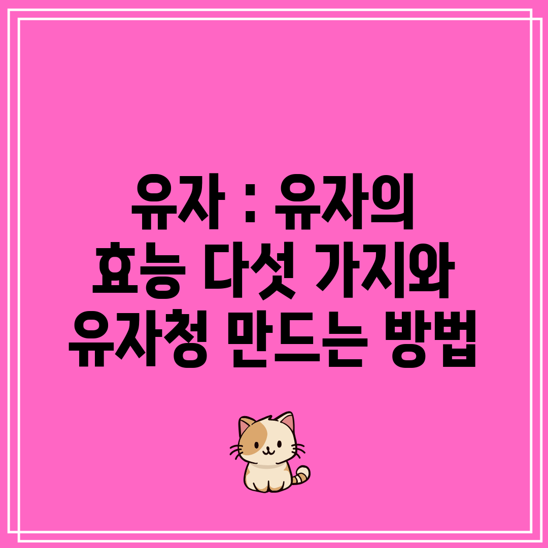 유자  유자의 효능 다섯 가지와 유자청 만드는 방법