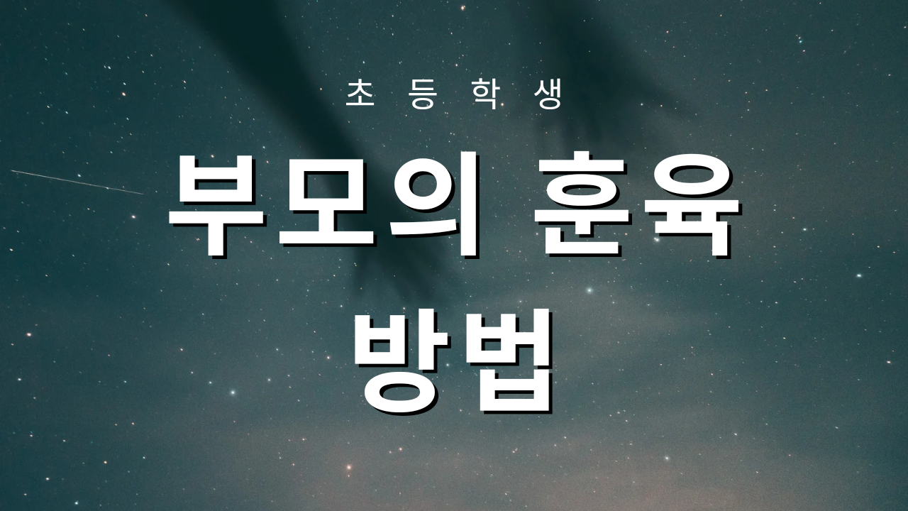 아이 훈육방법