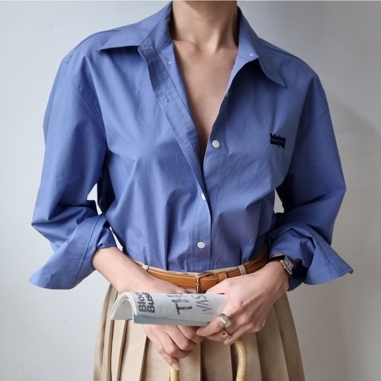 색상 배색 품절상품과 배송지연안내 - 메종셔츠 ( 블루색상 4