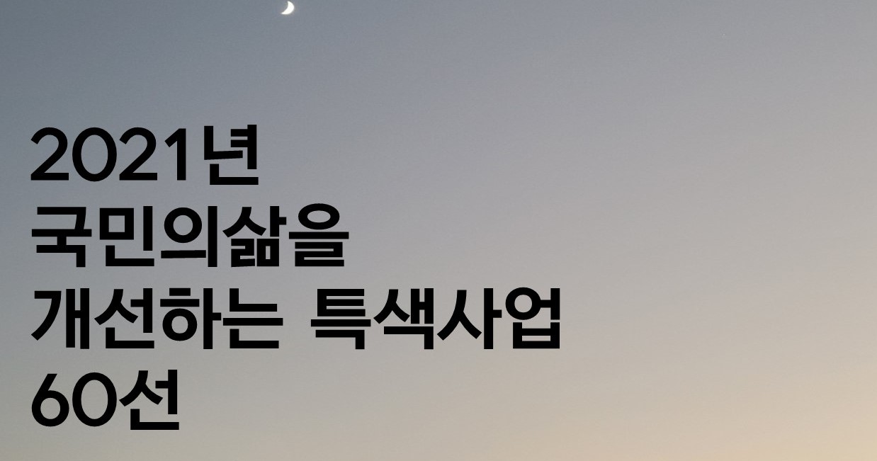  기획재정부에서 발표한 2021년 국민 삶을 개선하는 특색사업 60선 추진하는사업을 알고 내생활에 필요한부분 찾아보아요 내용/생각으로정리해보았습니다!
