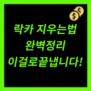 락카 지우는 방법 총정리