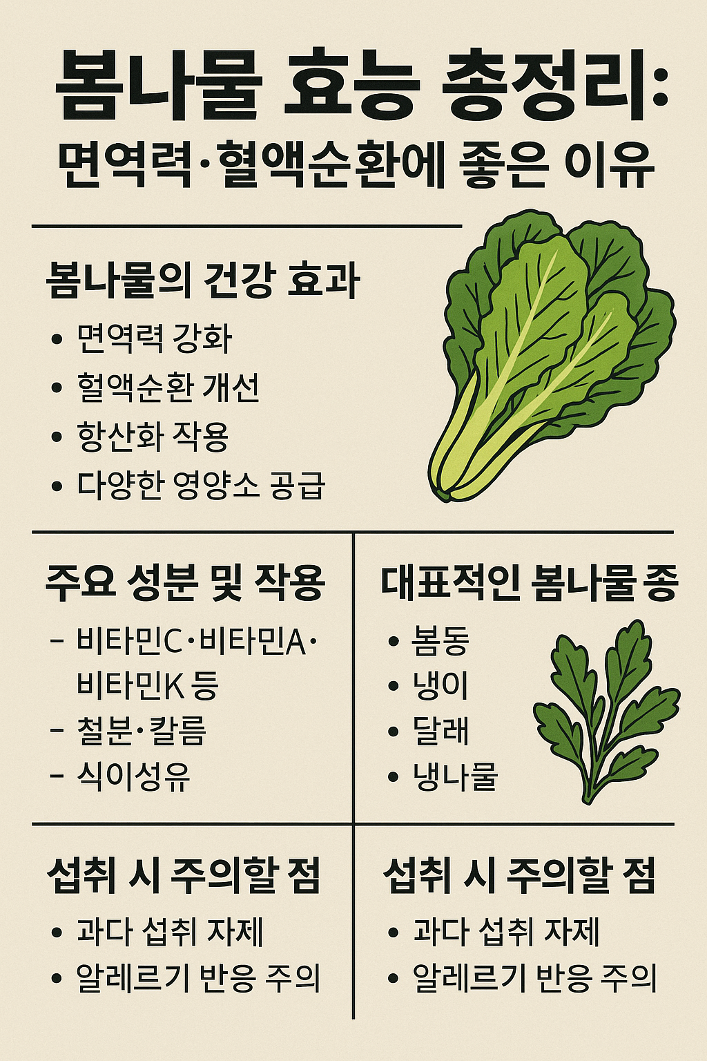 봄나물 효능 총정리: 면역력·혈액순환에 좋은 이유