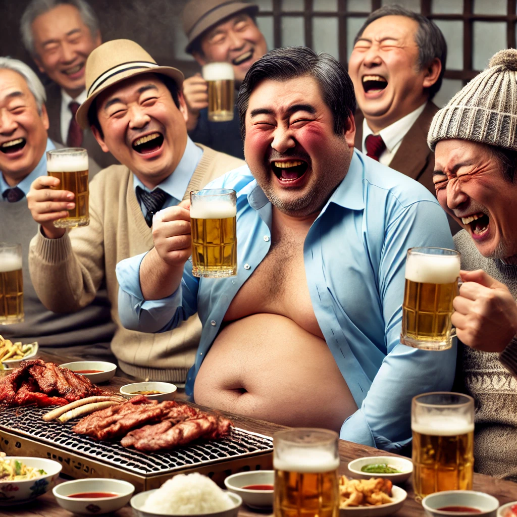 술을 마시는 50대와 60대 중년들 사진