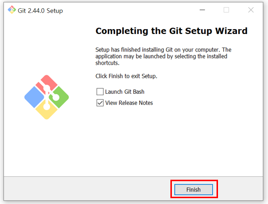 Git Setup Finish