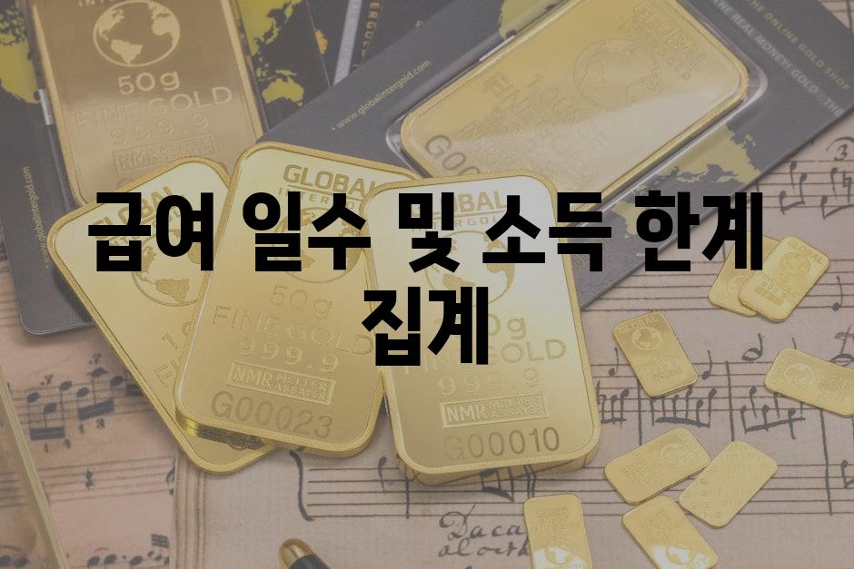 급여 일수 및 소득 한계 집계