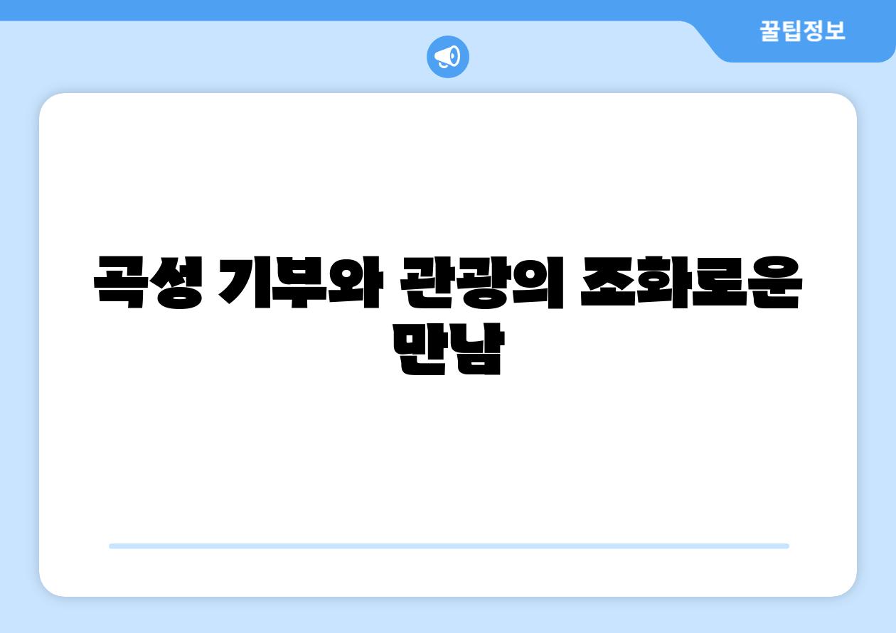 곡성 기부와 관광의 조화로운 만남