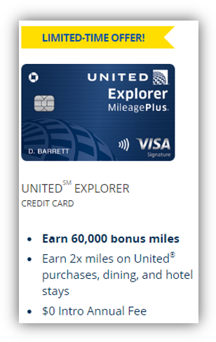 United Explorer mileage plus (Chase)