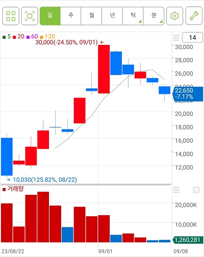 스마트레이더시스템 일봉