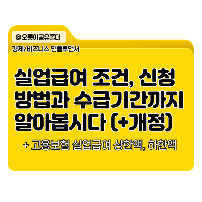 실업급여 받는 기간 실업급여 조건, 신청방법과 2