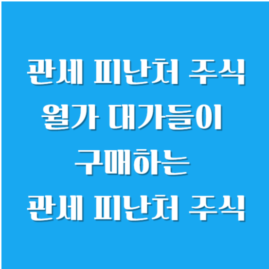 관세 피난처 주식과 월가 대가들이 구매하는 관세 피난처 주식