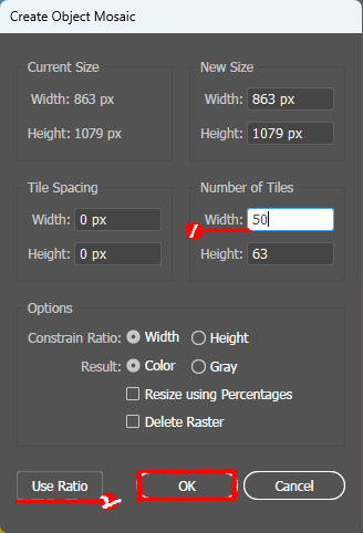 illustrator-create-object-mosaic-setting-put-number-of-tiles-width-click-use-ratio