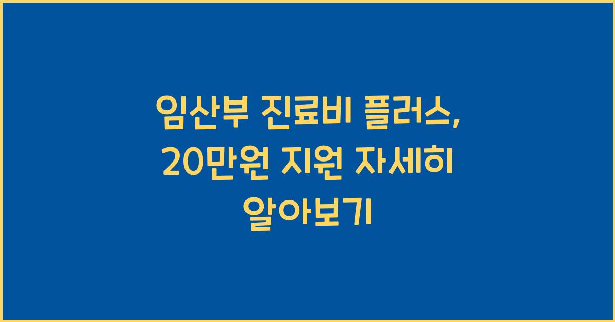 임산부 진료비 플러스