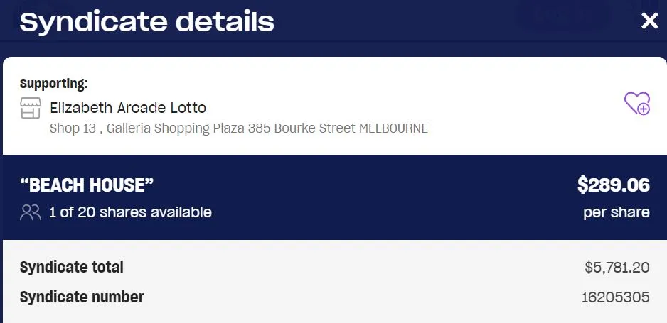 OZ Lotto Syndicate 5 Game System 12 details
