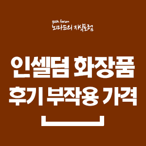  인셀덤 화장품 후기 부작용 가격 정리