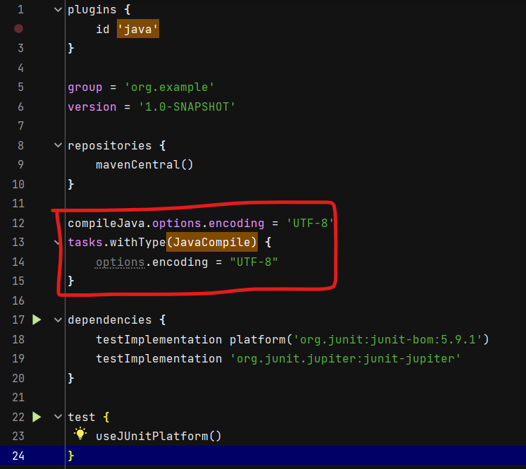  gradle utf 8 