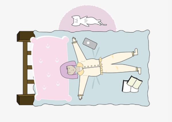 침대에 누워있는 아이 (출처 pixabay)