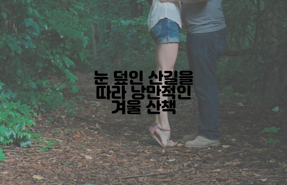 눈 덮인 산길을 따라 낭만적인 겨울 산책