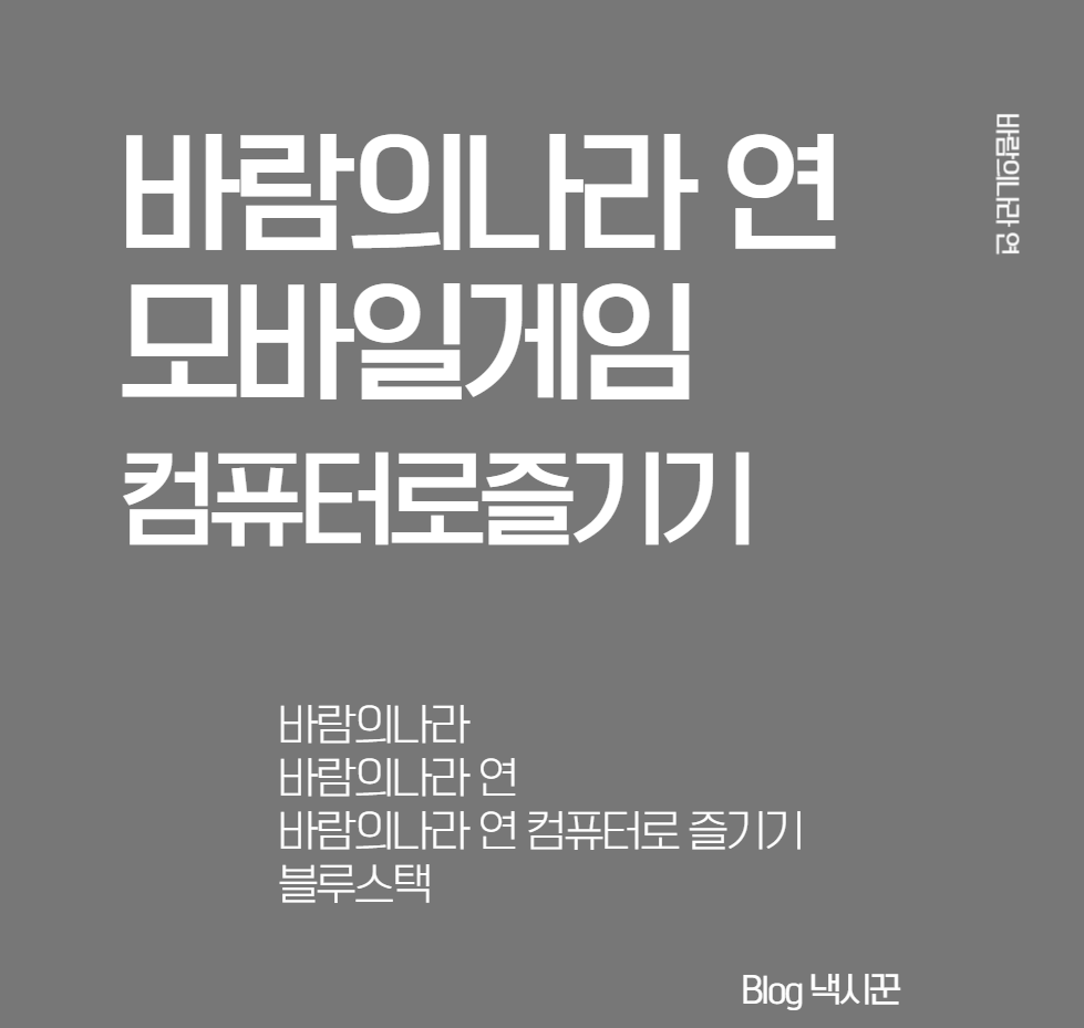  [바람의나라 연] 모바일 게임을 컴퓨터로 즐기기// 컴퓨터로 모바일 바람의나라 돌리는 방법<블루스택>
