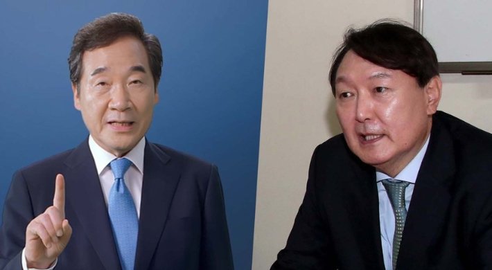  "이낙연, 양자대결서 처음으로 윤석열 앞서"