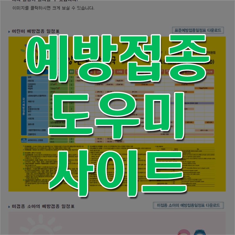  예방접종도우미 - 독감 결핵 등 예방접종 시기 일정표 및 사전예약
