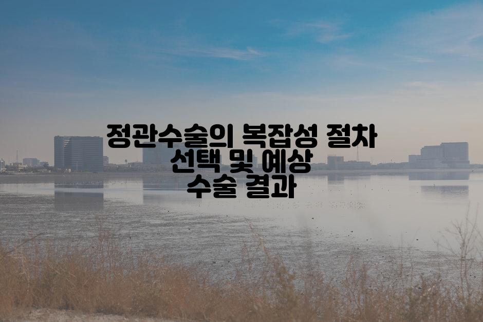 정관수술의 복잡성 절차 선택 및 예상 수술 결과