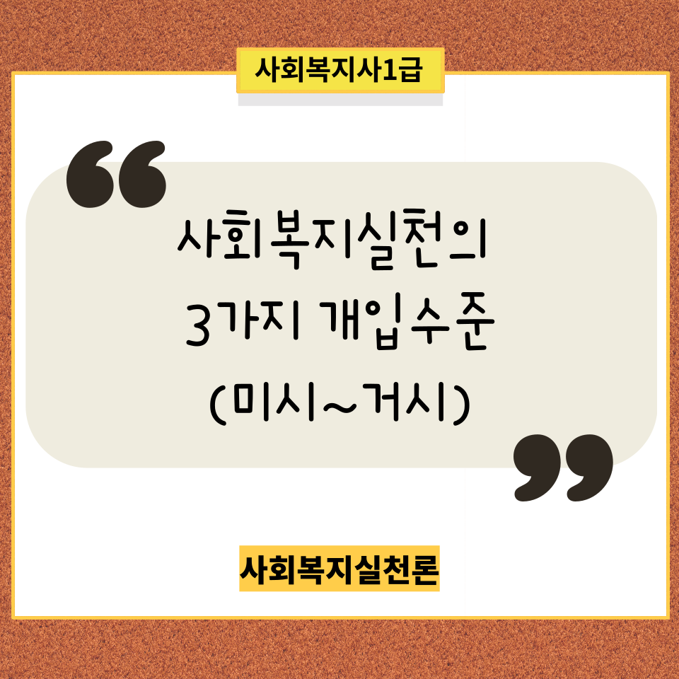  [사회복지실천론] 사회복지실천의 개입수준(미시,중시,거시적개입) 구분