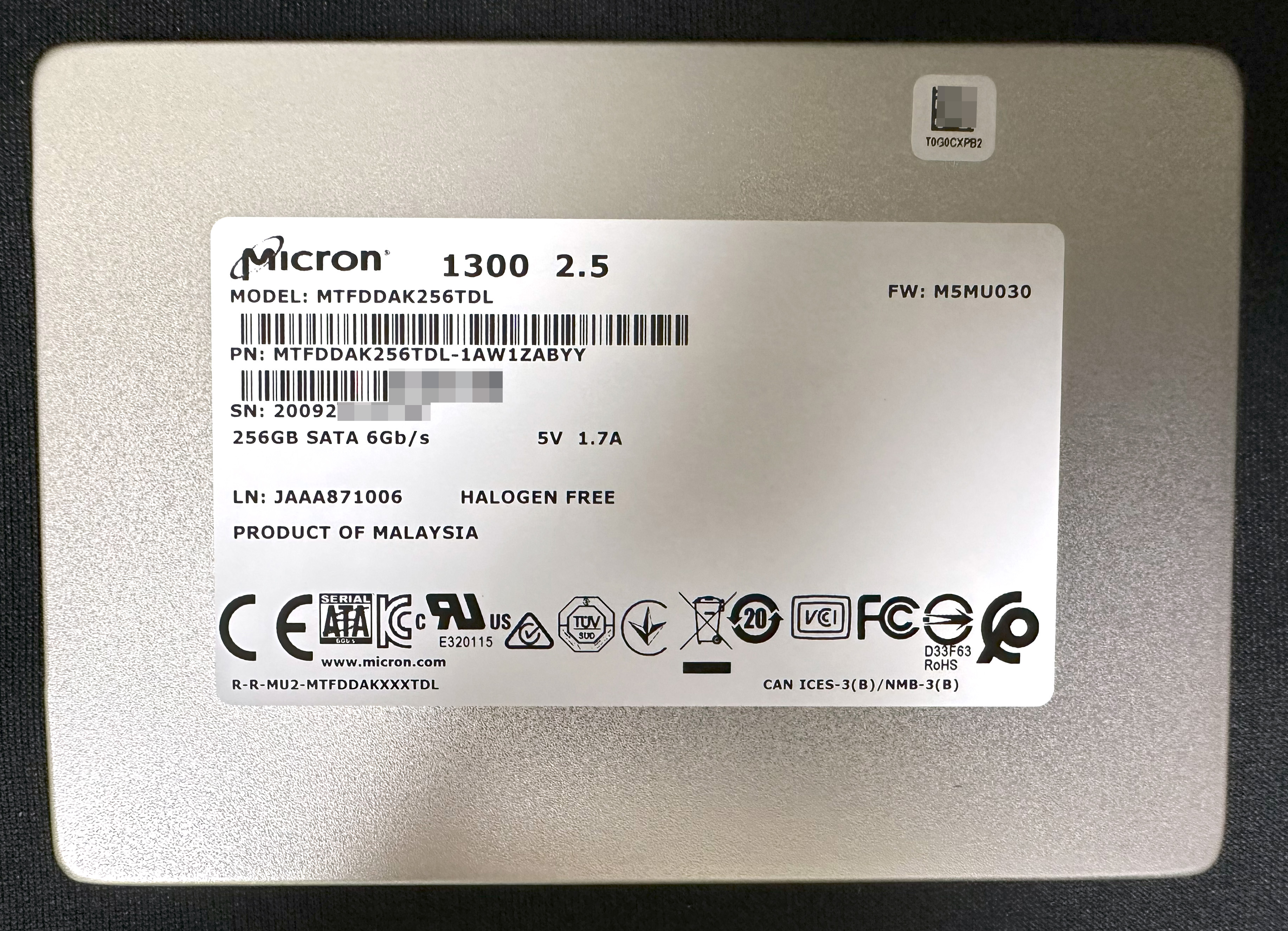 Micron 1300 256GB (MTFDDAK256TDL-1AW1ZABYY)