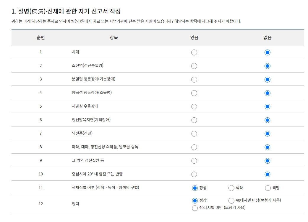 자기신고서-작성