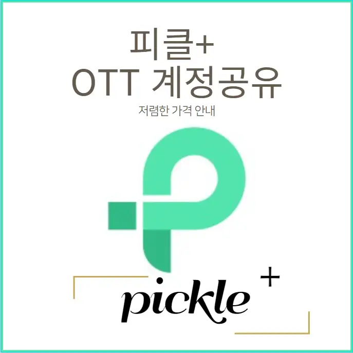 피클플러스 넷플릭스-티빙-웨이브 OTT 계정공유 가격