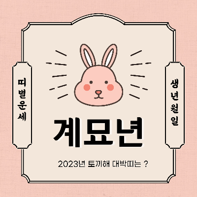 2023년 띠별 운세 계묘년 재미로보는 신년운세 알아보기