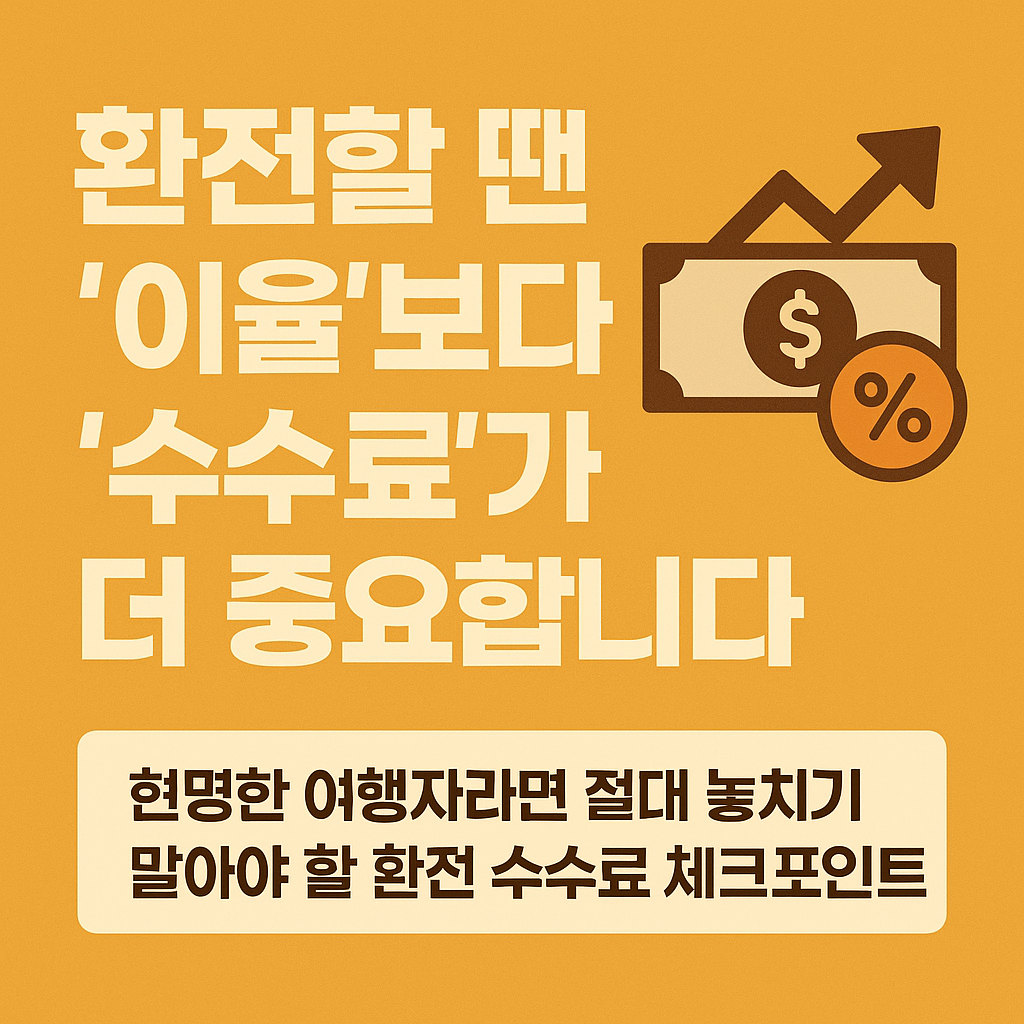 환전할 땐 '이율'보다 '수수료'가 더 중요합니다