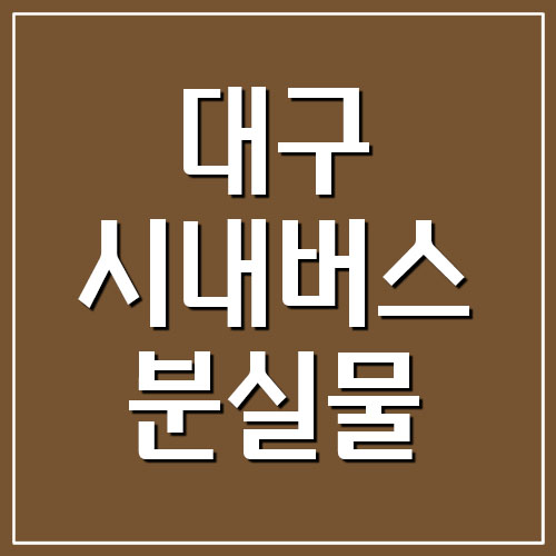  대구 시내버스 분실물센터 전화번호 및 물건 찾기