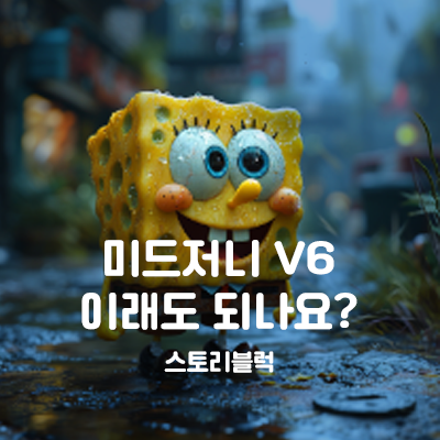  미드저니  V6는 똑같은 스펀지밥, 스누피, 드래곤볼, 심슨도 그린다.