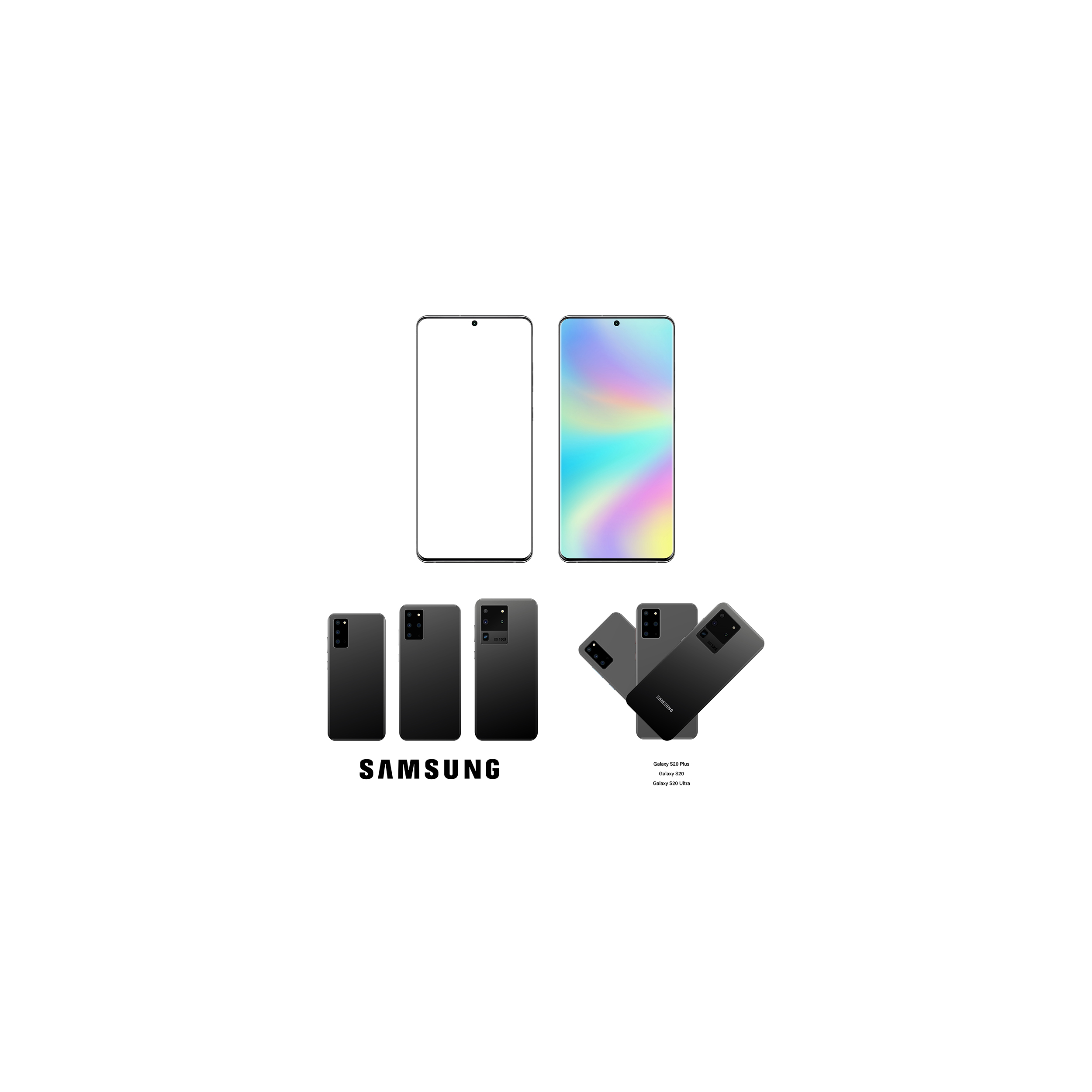  삼성 갤럭시 S20 폰 목업 일러스트 ai 파일 SAMSUNG Galaxy S20 ai mockup illustrator