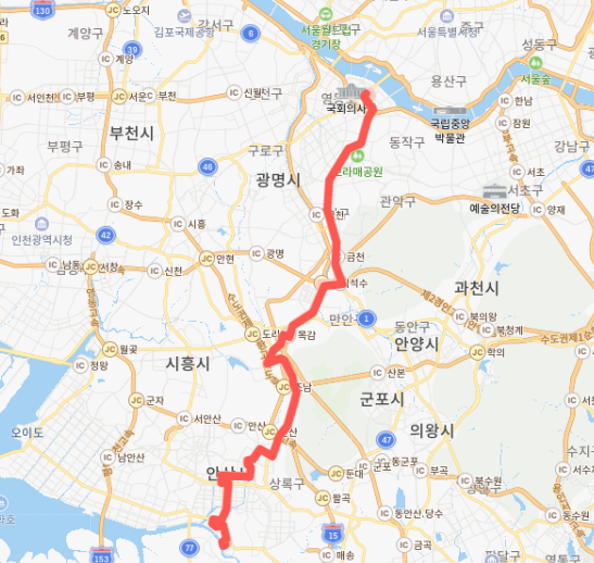  [안산,직행] 5609번버스 노선, 시간표 : 안산역 ↔ 여의도 환승센터