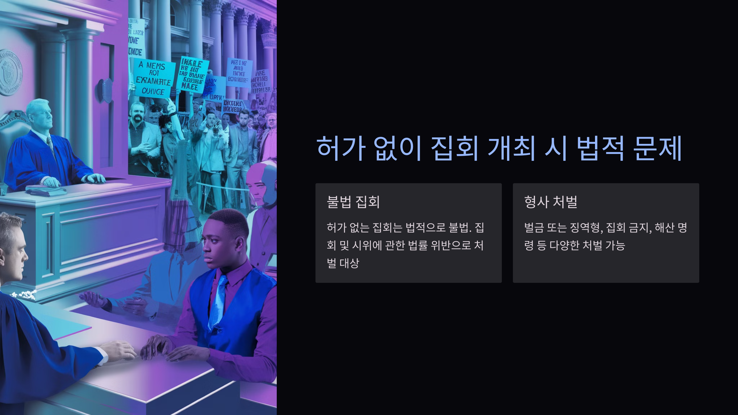 허가 없이 집회 개최 시 법적 문제
